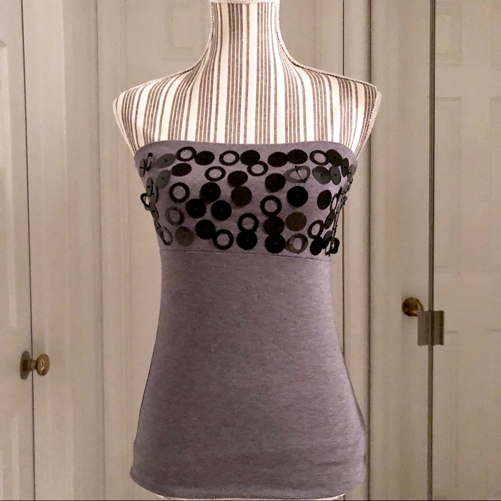 Strapless LIMITED  top with large sequins